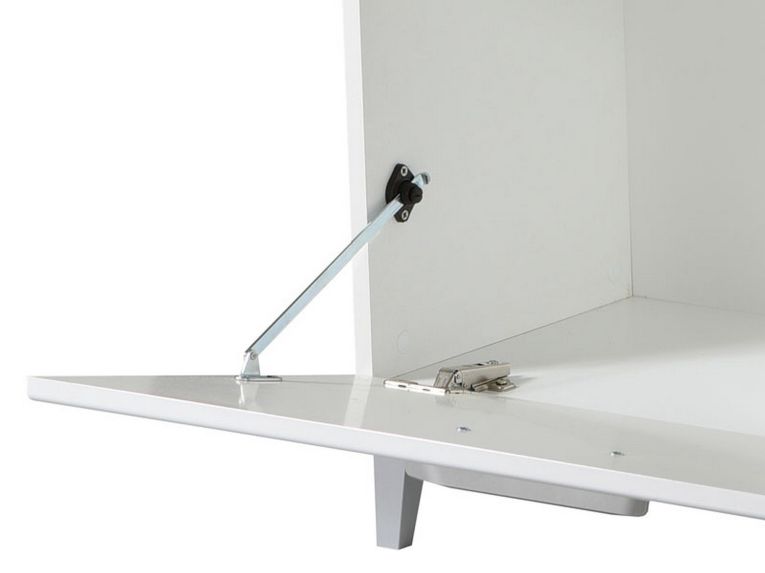 Mobile da Ingresso Bianco Grigio Scuro un Ripiano Un'anta 74.5x35x53h cm, 2 Vani - Ceranesi