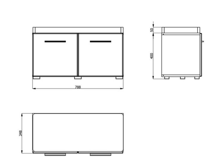 Mobile da Ingresso Bianco Grigio un Ripiano 2 Ante 79x35x45h cm, 2 Vani - Cannole