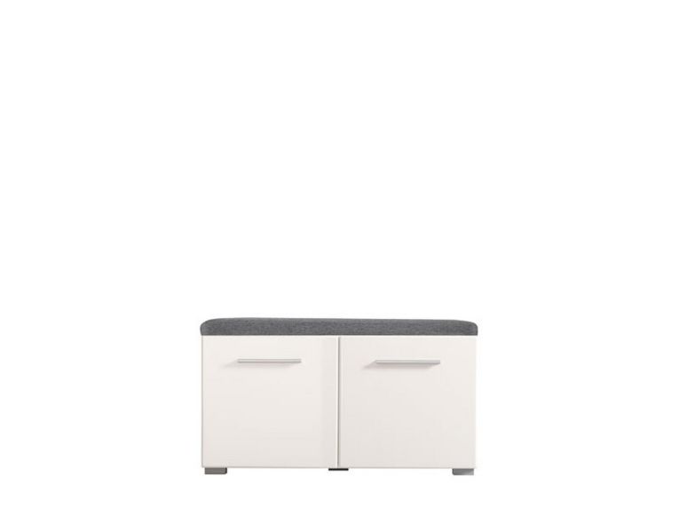 Mobile da Ingresso Bianco Grigio un Ripiano 2 Ante 79x35x45h cm, 2 Vani - Cannole