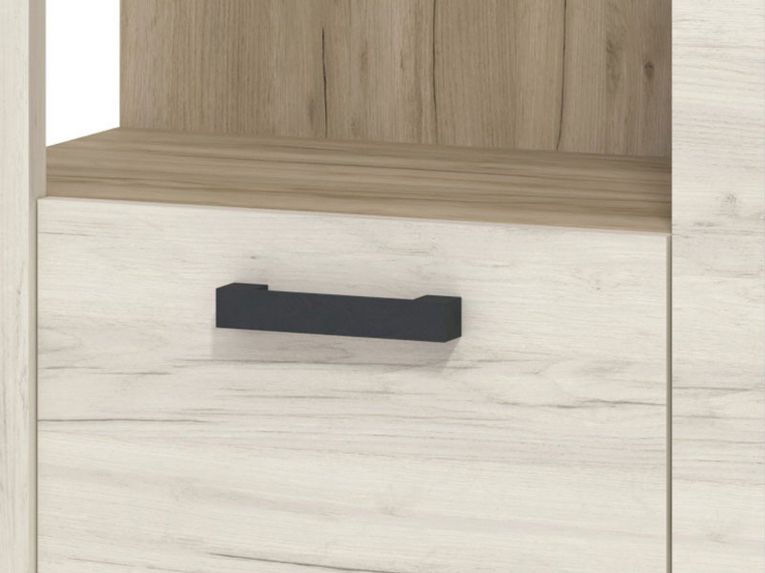 Mobile da Ingresso Bianco Larice Marrone Rovere Specchio Incluso 5 Ripiani 114x36.5x195h cm, Appendiabiti - Valva