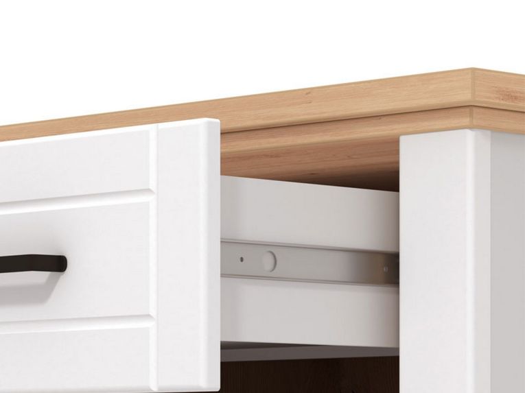 Mobile da Ingresso Bianco Opaco Marrone Rovere un Cassetto 2 Ripiani 60.5x41x105h cm, Un'anta - Rogeno
