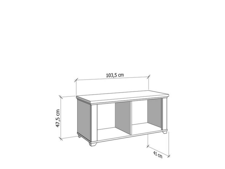 Mobile da Ingresso Bianco Opaco Marrone Rovere un Ripiano 2 Ante 103.5x41x47.5h cm, 2 Vani - Menfi