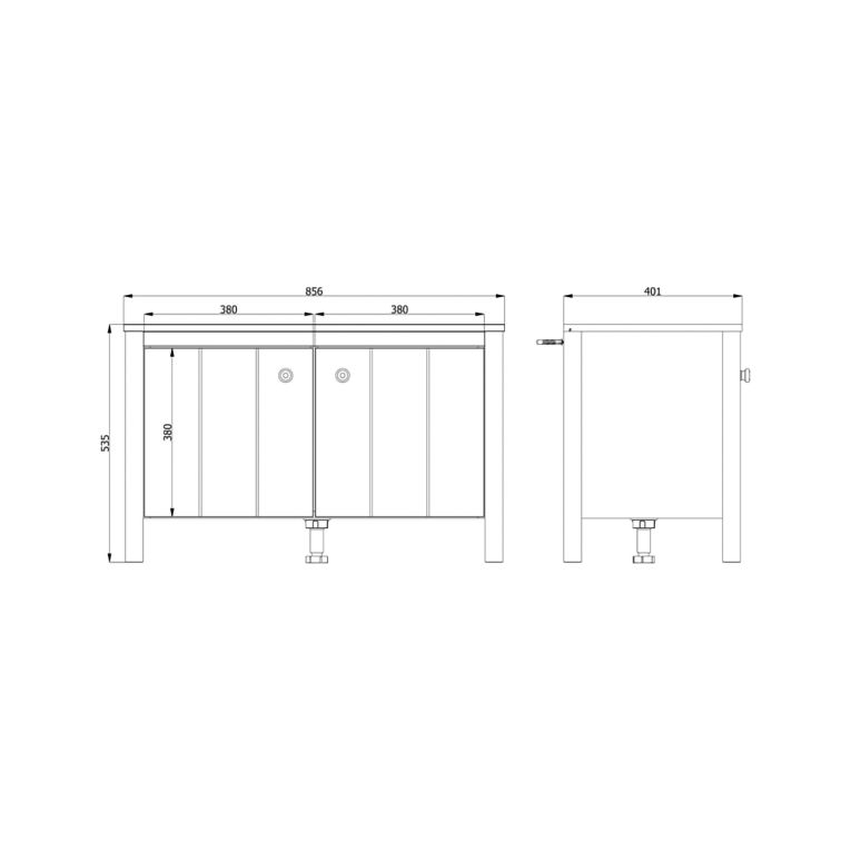 Mobile da Ingresso Bianco Opaco Marrone Rovere un Ripiano 2 Ante 86x40x54h cm, Anta Effetto Rigato - Tekapo