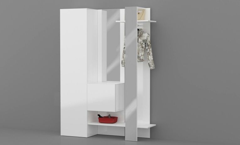 Mobile da ingresso da parete 2 ante bianco 140x190h cm - Arabelle