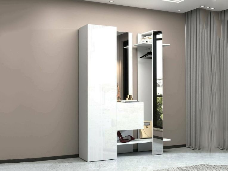 Mobile da ingresso da parete 2 ante bianco 140x190h cm - Arabelle