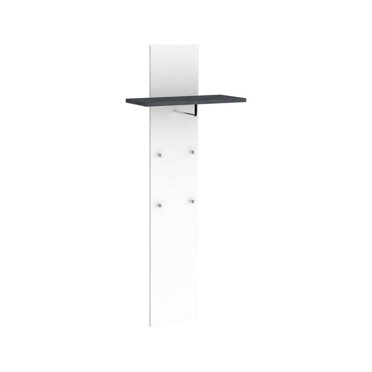 Mobile da ingresso elegante sospeso bianco lucido e ardesia 50x140h cm - Nives