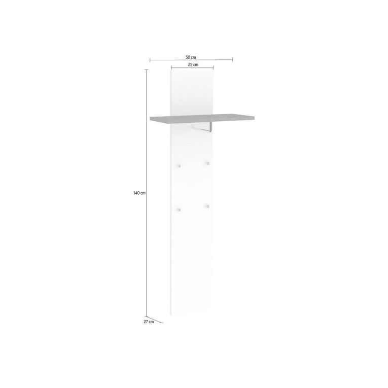 Mobile da ingresso elegante sospeso bianco lucido e ardesia 50x140h cm - Nives