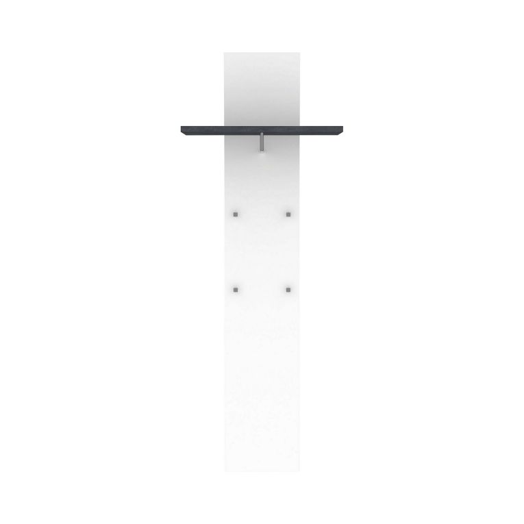 Mobile da ingresso elegante sospeso bianco lucido e ardesia 50x140h cm - Nives
