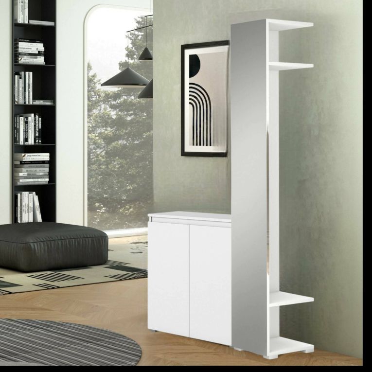 Mobile da ingresso Fornace, 35x37h195 cm, Bianco