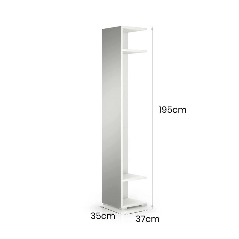 Mobile da ingresso Fornace, 35x37h195 cm, Bianco