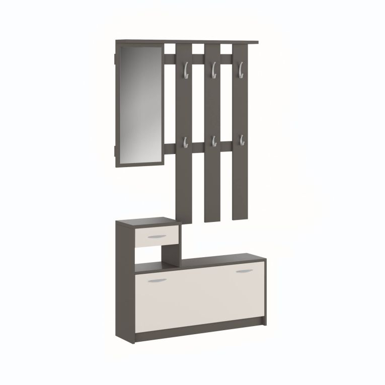 Mobile da ingresso Garolfo, 100x25h180 cm, Beige e Grigio