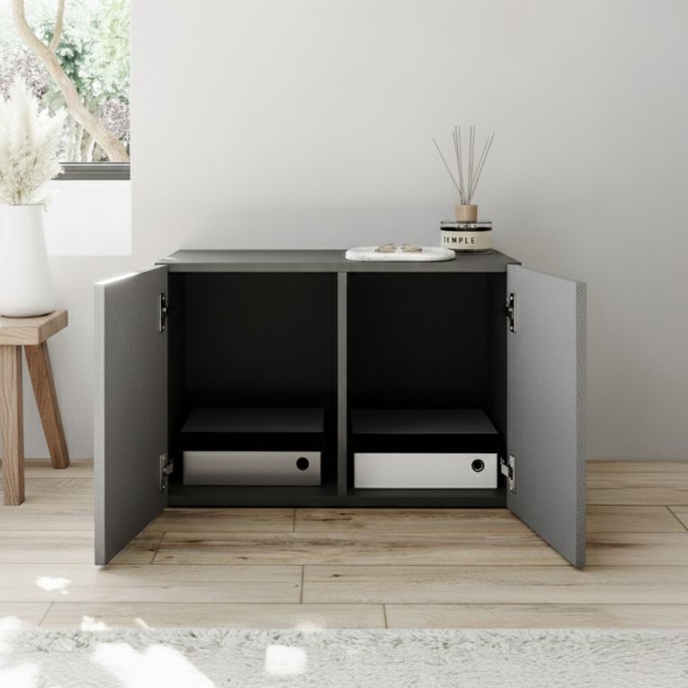 Mobile da Ingresso Grigio 2 Paia con Scarpiera 63x35x41h cm, 2 Ante - Scorrano