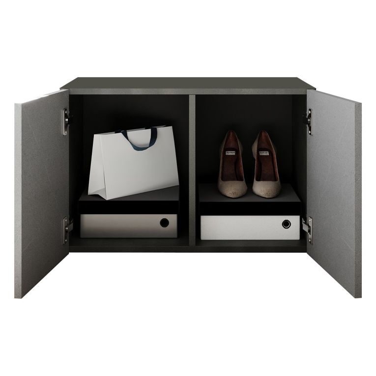 Mobile da Ingresso Grigio 2 Paia con Scarpiera 63x35x41h cm, 2 Ante - Scorrano