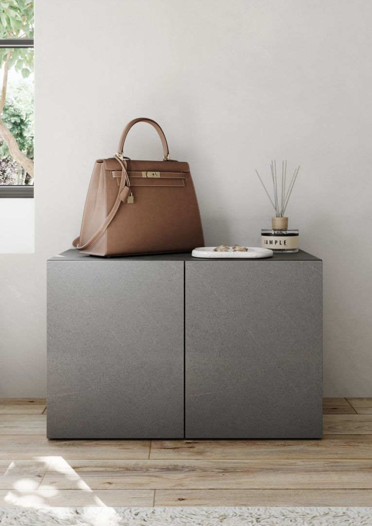Mobile da Ingresso Grigio 2 Paia con Scarpiera 63x35x41h cm, 2 Ante - Scorrano