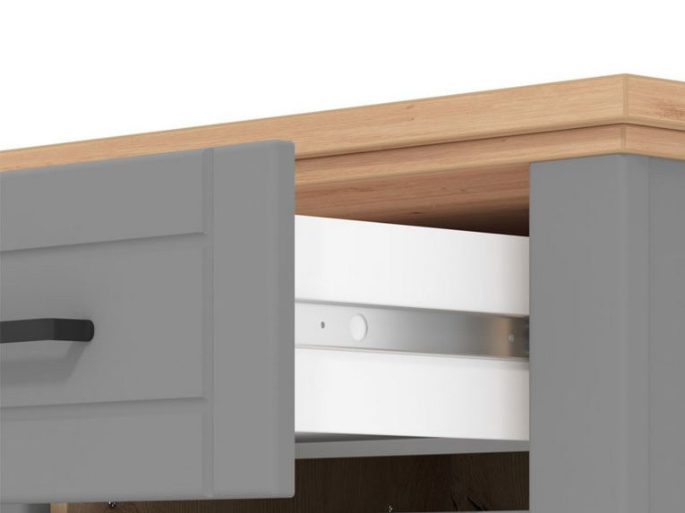 Mobile da Ingresso Grigio Marrone Rovere un Cassetto 2 Ripiani 60.5x41x105h cm, Un'anta - Rogeno
