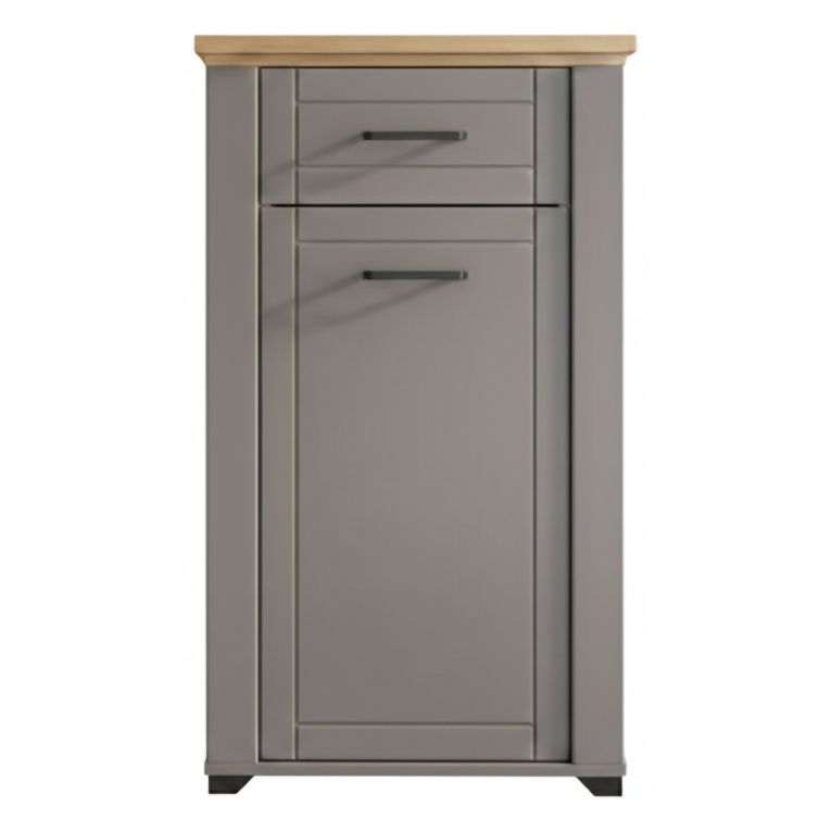 Mobile da Ingresso Grigio Marrone Rovere un Cassetto 2 Ripiani 60.5x41x105h cm, Un'anta - Rogeno