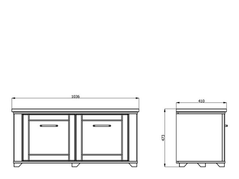 Mobile da Ingresso Grigio Marrone Rovere un Ripiano 2 Ante 103.5x41x47.5h cm, 2 Vani - Menfi