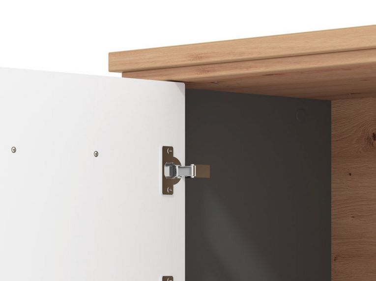 Mobile da Ingresso Grigio Marrone Rovere un Ripiano 2 Ante 103.5x41x47.5h cm, 2 Vani - Menfi