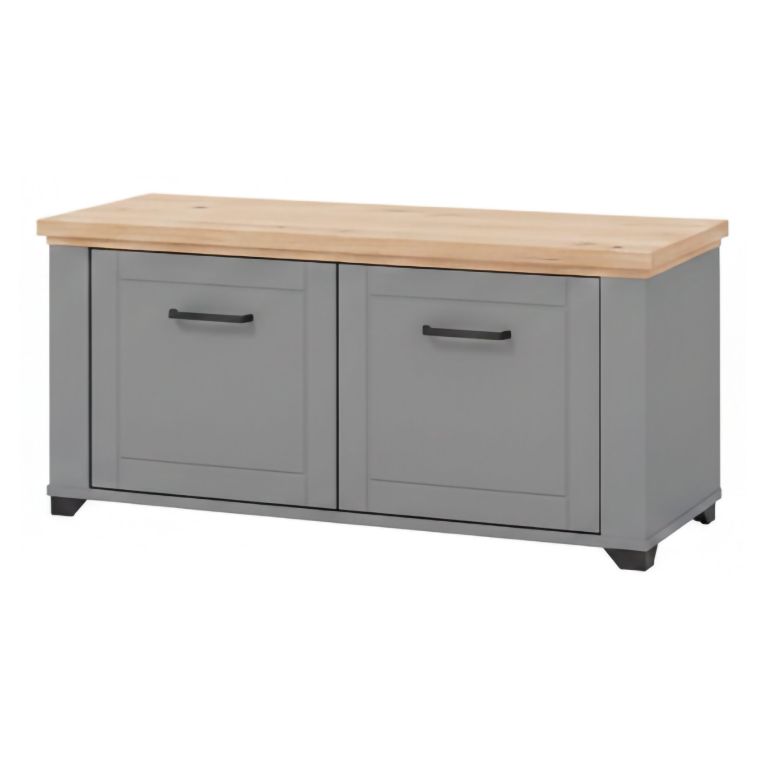 Mobile da Ingresso Grigio Marrone Rovere un Ripiano 2 Ante 103.5x41x47.5h cm, 2 Vani - Menfi