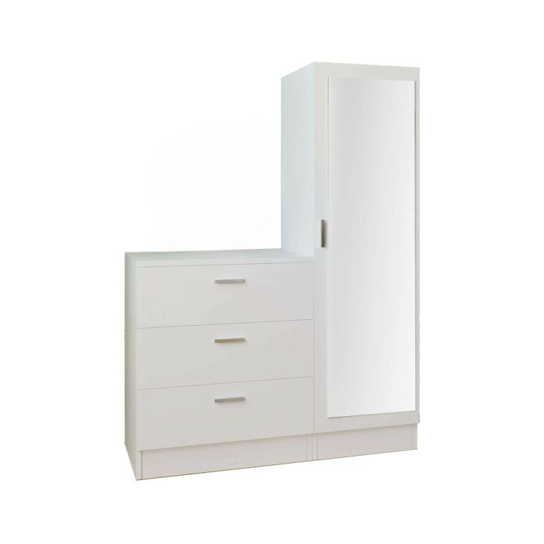 Mobile da ingresso Halimede, Entratina moderna, Appendiabiti da parete, Consolle portaoggetti multifunzione, 60x47h72 cm, Bianco