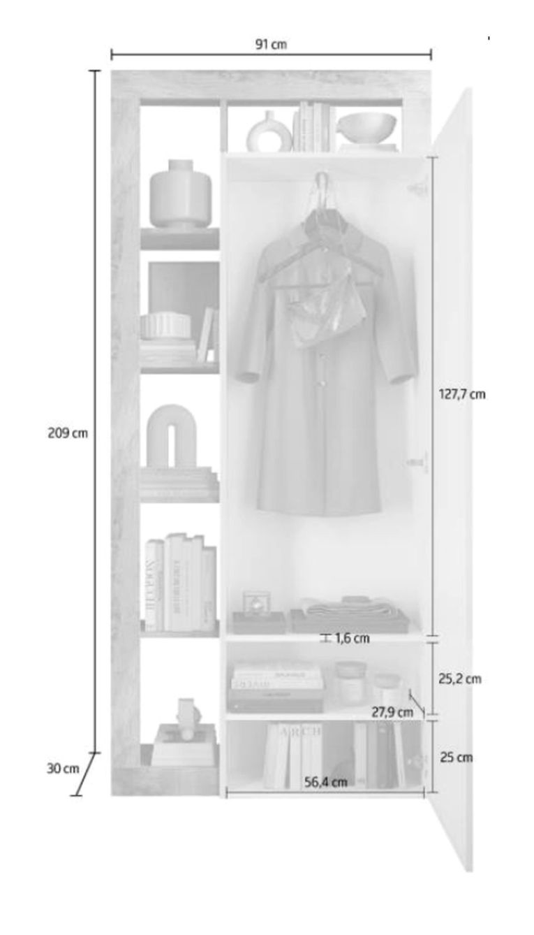 Mobile da Ingresso Marrone Pero Trasparente Specchio Incluso Appendiabiti 90.5x30x210h cm, 6 Paia - Gonzaga