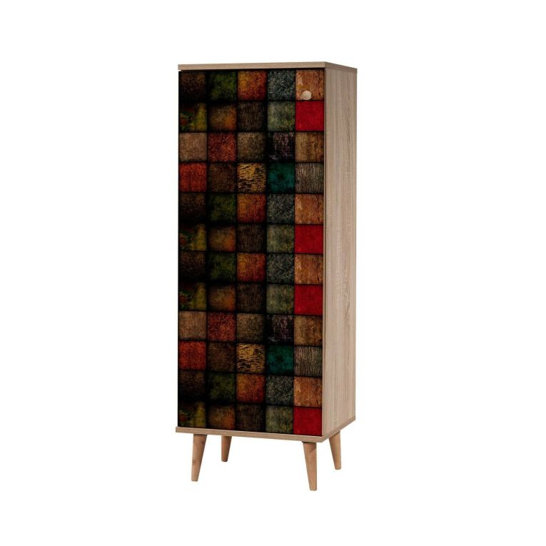 Mobile da Ingresso Marrone Quercia Verde 16 Paia Cassetti 50x38x135h cm, 7 Ripiani - Podgorica