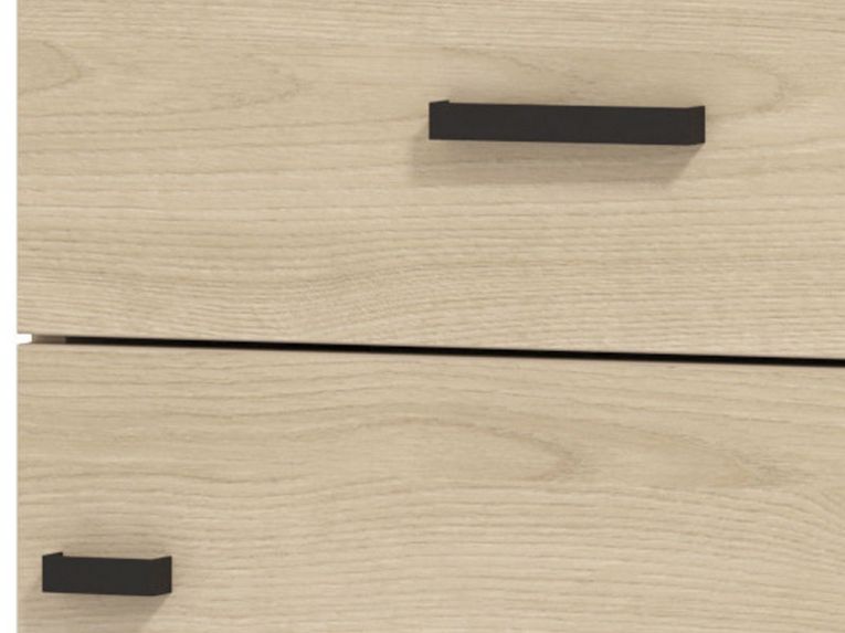 Mobile da Ingresso Marrone Rovere Chiaro Nero un Cassetto 2 Ripiani 51.5x35x98h cm, Un'anta - Trevi