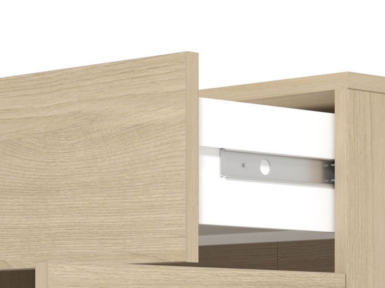 Mobile da Ingresso Marrone Rovere Chiaro Nero un Cassetto 2 Ripiani 77x35x98h cm, 2 Ante - Torrice