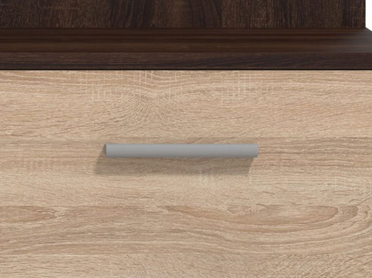 Mobile da Ingresso Marrone Rovere Marrone Noce Specchio Incluso un Cassetto 133.5x33x197.5h cm, 9 Ripiani - Volpara