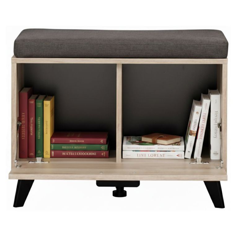 Mobile da Ingresso Marrone Rovere Nero un Ripiano Un'anta 68x35x52.5h cm, 2 Vani - Lainate