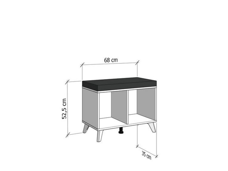 Mobile da Ingresso Marrone Rovere Nero un Ripiano Un'anta 68x35x52.5h cm, 2 Vani - Lainate