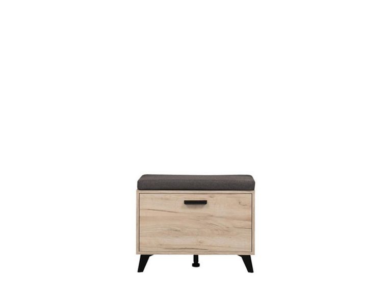 Mobile da Ingresso Marrone Rovere Nero un Ripiano Un'anta 68x35x52.5h cm, 2 Vani - Lainate