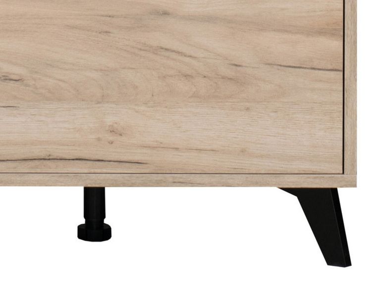 Mobile da Ingresso Marrone Rovere Nero un Ripiano Un'anta 68x35x52.5h cm, 2 Vani - Lainate