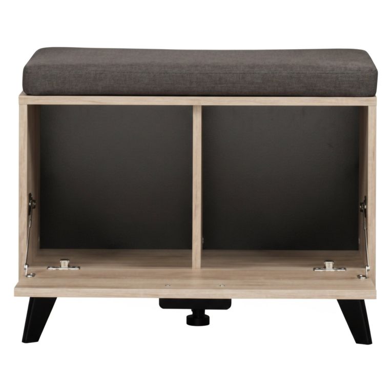Mobile da Ingresso Marrone Rovere Nero un Ripiano Un'anta 68x35x52.5h cm, 2 Vani - Lainate