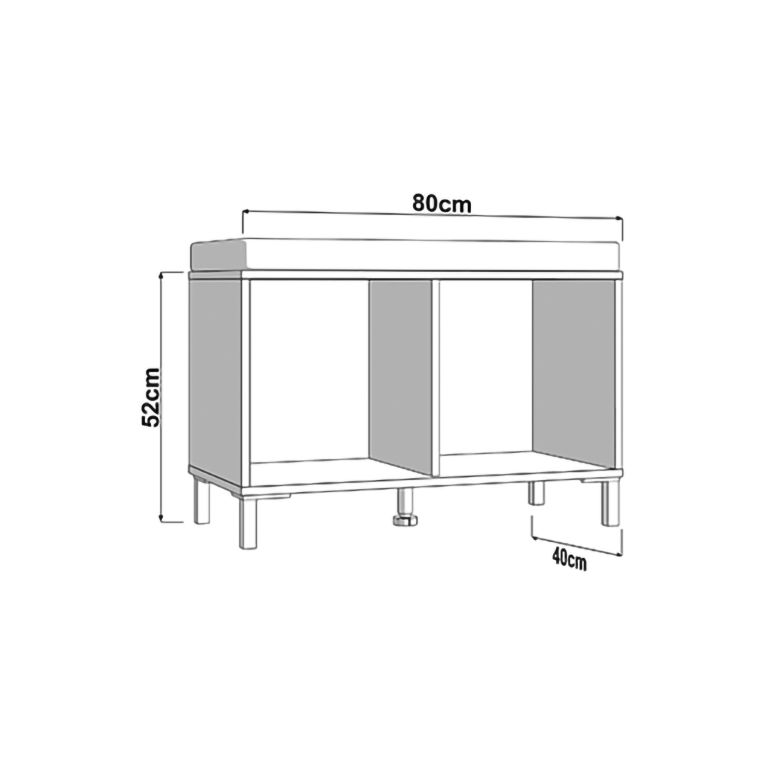 Mobile da Ingresso Marrone Rovere Nodi Grigio Scuro un Ripiano 2 Ante 80x40x52h cm, con Piedini, Comoda Seduta - Lalom