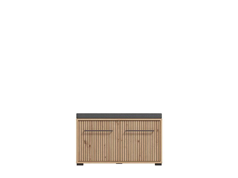 Mobile da Ingresso Marrone Rovere Nodi Grigio Scuro un Ripiano Apertura Battente 80x40x49h cm, 2 Ante - Pincara