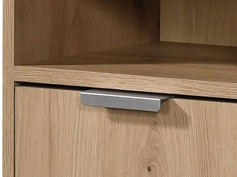 Mobile da Ingresso Marrone Rovere Nodi Grigio Specchio Incluso 4 Ripiani 100x29x191.5h cm, Appendiabiti - Tonengo