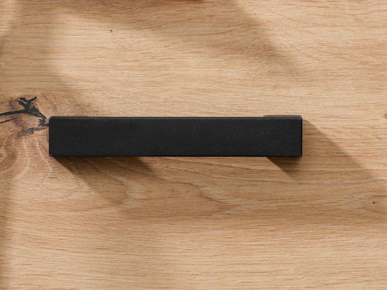Mobile da Ingresso Marrone Rovere Nodi Nero Specchio Incluso un Cassetto 94.5x33.5x191h cm, 5 Ripiani - Corbetta