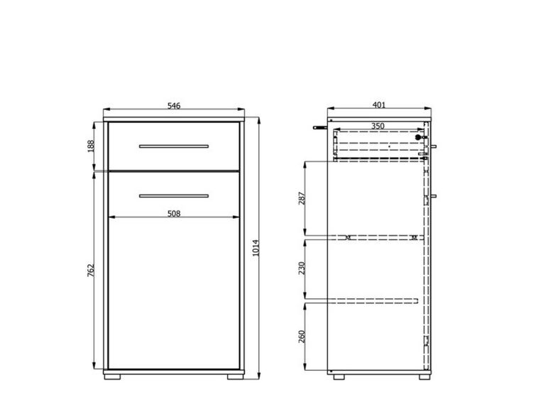 Mobile da Ingresso Marrone Rovere Nodi Nero un Cassetto 2 Ripiani 54.5x40x101.5h cm, Un'anta - Pincara
