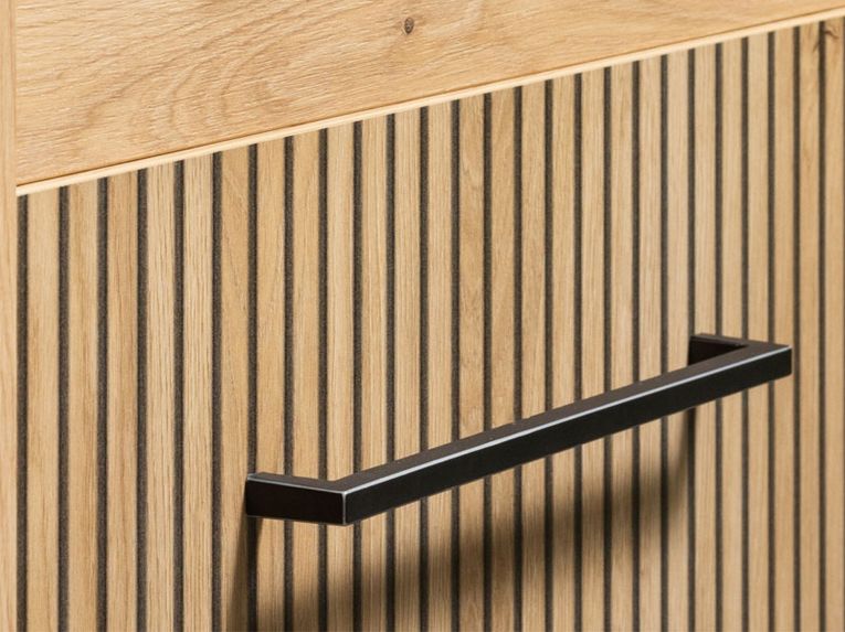 Mobile da Ingresso Marrone Rovere Nodi Nero un Cassetto 2 Ripiani 54.5x40x101.5h cm, Un'anta - Pincara