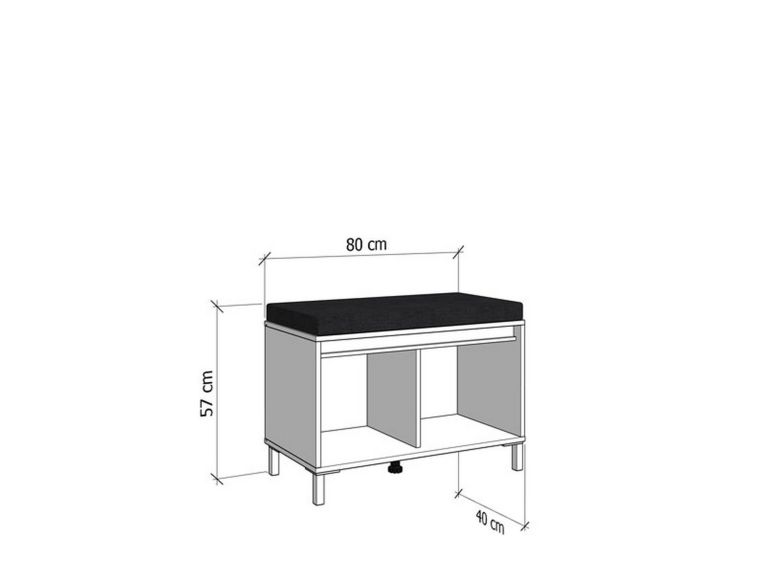 Mobile da Ingresso Marrone Rovere Nodi Nero un Ripiano 2 Ante 80x40x57h cm, 2 Vani - Varmo