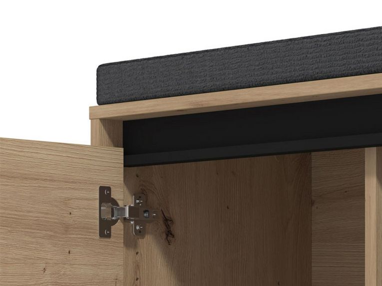 Mobile da Ingresso Marrone Rovere Nodi Nero un Ripiano 2 Ante 80x40x57h cm, 2 Vani - Varmo