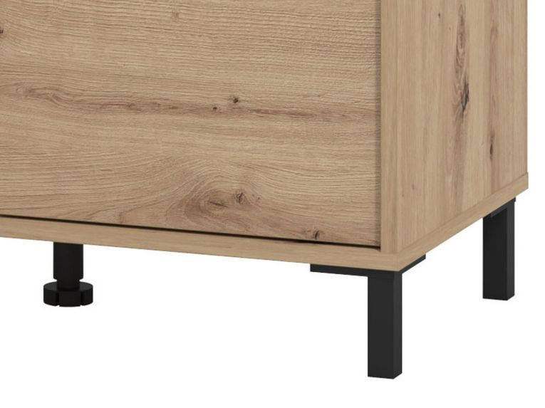 Mobile da Ingresso Marrone Rovere Nodi Nero un Ripiano 2 Ante 80x40x57h cm, 2 Vani - Varmo