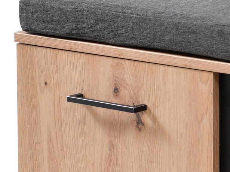 Mobile da Ingresso Marrone Rovere Nodi Nero un Ripiano 2 Ante 84.5x35x59.5h cm, 2 Vani - Roascio