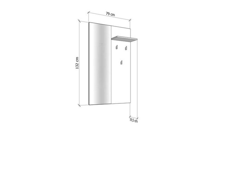 Mobile da Ingresso Marrone Rovere Nodi Specchio Incluso un Ripiano 79x19.5x132h cm, Appendiabiti - Lanze