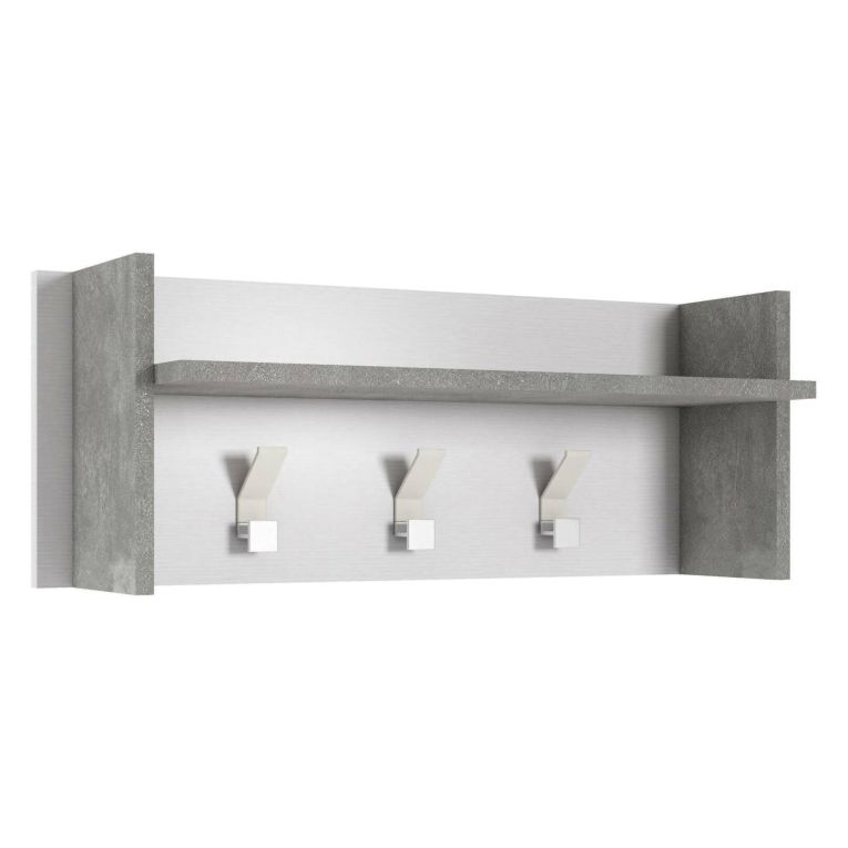 Mobile da ingresso minimal sospeso bianco e cemento 90x34h cm - Angry