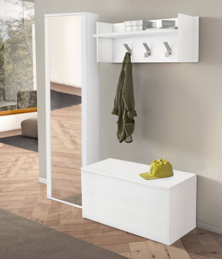 Mobile da ingresso sospeso 2 ante bianco 90x45h cm - Tanzanite