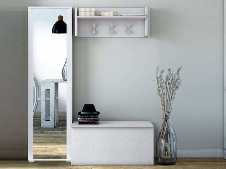 Mobile da ingresso sospeso 2 ante bianco 90x45h cm - Tanzanite