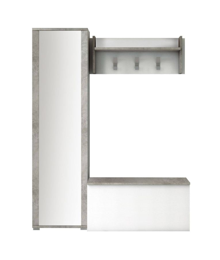 Mobile da ingresso sospeso 2 ante bianco e cemento 90x45h cm - Tanzanite