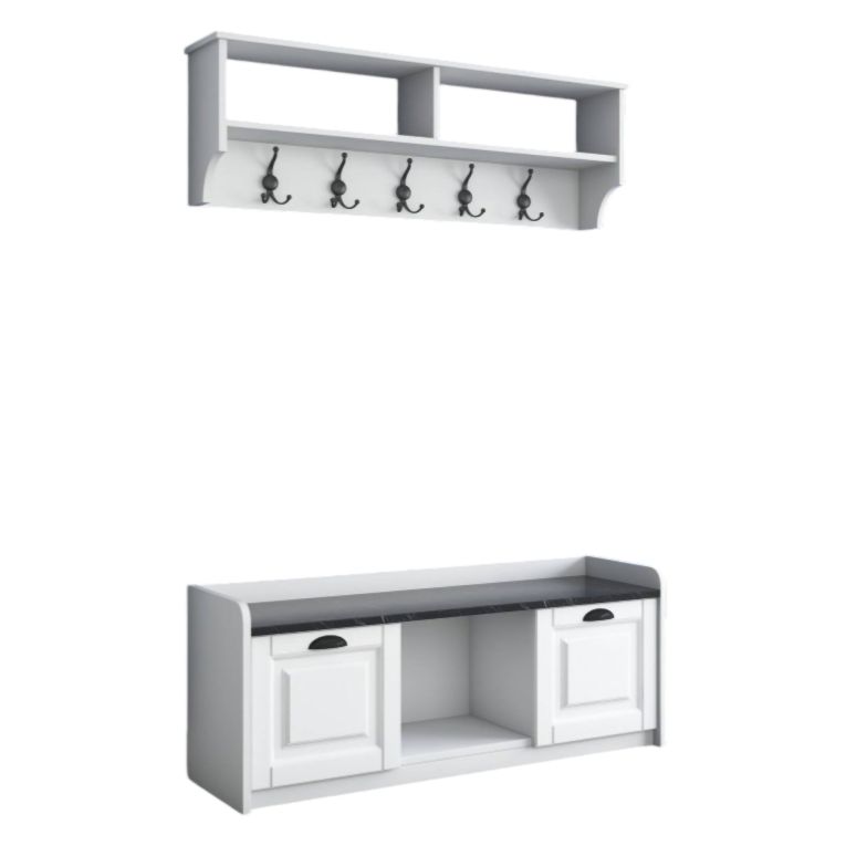 Mobile da ingresso sospeso 2 ante bianco e grigio 120x37h cm - Frank